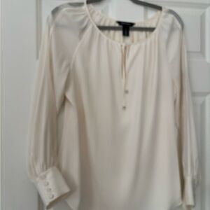 White House Black Market Cream Blouse